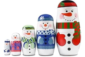 ELUTONG Nistpuppen Russische - Handgemachte Puppe Matroschka Puppe für Kinder Geburtstagsgeschenk Cartoon Tiere Muster