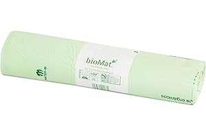bioMat Bolsas de Basura 240l Compostables, 10 Sacos para Contenedor de Basura, Neutralidad Climática, Fabricado en Alemania