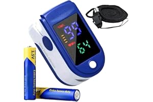 Home studio collection Finger Pulse Oximeter with Larger Screen, Blood Oxygen Monitor with Batteries and Lanyard Included, Finger Pulse Oximeter Color: Navy Blue