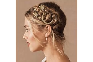 LUYANFX 3 Pièces Pince à Cheveux en Forme d'étoile de Lune, Strass Barrettes Cheveux Femme, Clips Cheveux Femme, Accessoires de Cheveux pour Femmes et Filles Coiffure Décoration et Mariée (Or)