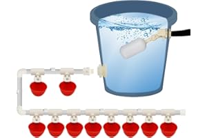 LZLUCKCOME Set di bevitori per pollo, 10 pezzi fai da te, con teglia, valvola di galleggiamento e vari accessori per galline, abbeveratoio per uccelli, quaglie, piccioni