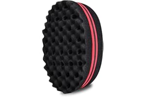ELERA Hair Sponge Brush, Big Holes (14mm Hole) Afro Curl, Double Side Oval Magic Twist Coils Wave Hair Sponge for Home and Barber