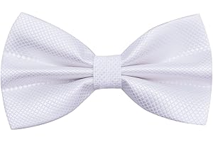 Alizeal Mens Solid Color Bow ties Polyester Pre Tied Wedding Bow Tie