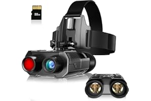 HOJOCOJO [2024 PreSell] Night Vision Goggles with 3D Vision Effect - 4K Video Recording 7 Infrared Binoculars Viewing Dark with 8 X Digital Zoom Allow Adjust Vision of Binoculus 32GB Cards for Save Photo Video