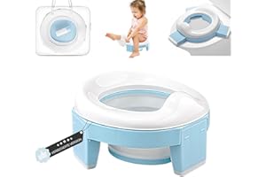 HuBorns - Faltbarer Toilettensitz Kinder - Mobile Toilette für Unterwegs Auto Leicht zu Verstauen - Potty Training Toilet mit 10 Einwegbeuteln Inklusive - Portable Potty für das Töpfchen Training