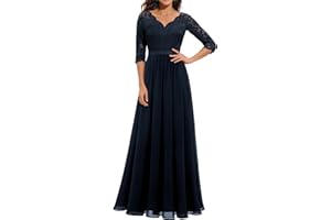 Daisyaner Damen Elegant Maxi Lang Abendkleid V-Ausschnitt Hochzeit Brautjungfernkleider