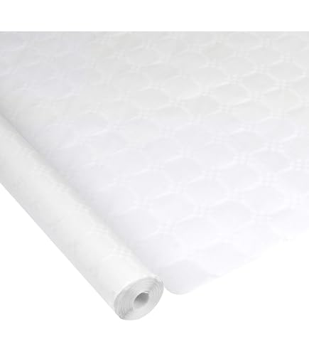 COLDIS Nappe Papier Damassé Extra Blanc 1,20 X 10 M - 45 G/m² Rouleau
