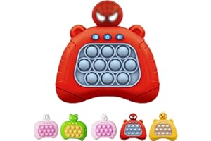 ATBEAMEN Light Up Pop it Game Quick Push Bubbles Game,Red Spider Handheld Fast Speed Pushing Game,Poppet Game Sensory Fidget Toys for Autism,Puzzle Pop Game Controller Spider Push Button Toy for Boys Xmas Gift