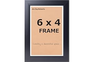 CLAY ROBERTS Photo Picture Frame 6 x 4, Black, Freestanding and Wall Mountable, 10 x 15 cm, 6x4 Picture Frames, Black Frames, Photo Frame, 6x4 Photo Frames, Picture Frames, 4x6 Photo Frames