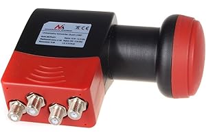 ‎MACLEAN Maclean MCTV-671 QUAD LNBF do analogowego i cyfrowego odbiornika satelitarnego 0,1 dB SKY 3D Full HD nadaje się do cyfrowego przełącznika Full HDTV