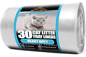 H HAYA HOME Haya Home Eco 30 XL Extra Large Heavy Duty Cat Litter Tray Liners on a roll Scratch Resistant Plastic Bags Environmentally Friendly 100% Recycled Material