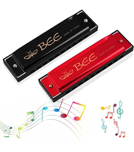 Harmonica Et Kazoo Pour Enfants - 1 Harmonica Rose Métal + 1 Kazoo Violet, Instruments D'Éveil Musical, Cadeau Fête - 9