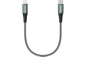 GIANAC Cable USB C a Lightning Cable 0.5M [MFi-Certificación] USB C Lightning PD Carga Rápida Compatible con iPhone 14/13/12/12 Pro / 11/11 Pro / 11 Pro Max/XR/XS Max/XS/X / 8 Plus / 8 -Gris