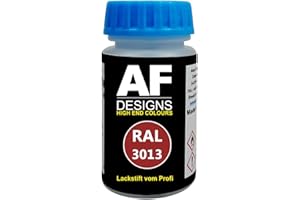 Alex Flittner Designs Stylo de retouche RAL 3013 Rouge tomate brillant 50 ml Séchage rapide Acrylique