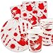 Produktbild Halloween Partyset BLUTIGE HÄNDE 48-teilig - 12 Teller ø23cm + 12 Becher 250ml + 24 Servietten 33cm - perfekt für deine Halloween Motto-party Halloween Monster und Feiern Blut-verschmierte Partydekoration