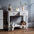 Vida Designs Windsor Console Table With Undershelf, Living Room,Hall Way Furniture (2 Drawer, White)
