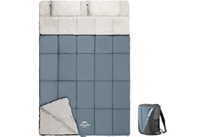 Naturehike Sacco a Pelo Estivo Matrimoniale Ultraleggero Porta un Cuscino 5-15°C 4 Stagioni(215x145cm) Sacco a Pelo per il campeggio e le escursioni
