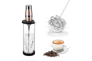JASFYEE Mousseur à Lait électrique usb Rechargeable, Fouet Mélangeur à Mousse Milk Frother avec Gobelet Gradué pour Café, Matcha, Latte, Cappuccino