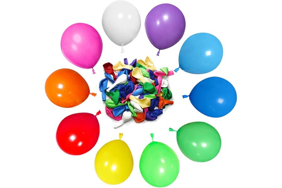 HYKJNBW Rainbow Balloons 50 pack 12 inch Multicoloured Latex Balloons Assorted Rainbow Balloons Birthday Balloons for Birthday Party Wedding Baby Shower