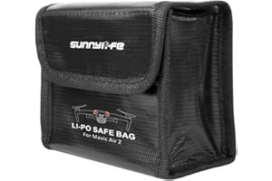 Hensych LiPo Sichere Tasche Hitzeverträglichkeit Explosionsgeschützt Schutz vor Radioaktivität Fall für Mavic Air 2/Air 2S, Sicher Aufbewahrungstasche Feuerfeste Schutzbox (für 2-teilige Batterien)