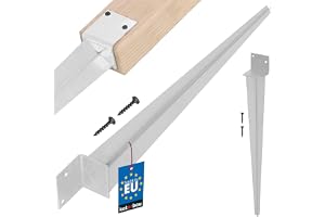 KOTARBAU® Stolpspjut - 500 mm - Silver - Jordankare för Stolpe - 50 x 60 mm - Stolphållare - Stolpspjut i Stål - Jordankare för Staket - för Pergola - för Paviljong
