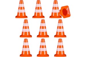 VANZACK 14 StüCk Mini Verkehrszeichen Kinder - VerkehrshüTchen Und StraßEnschilder FüR Verkehrsszenen, Kreative SpielpläTze Und Modellbau - Orange