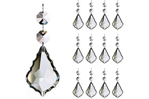 GOLDENHAITAI 12pcs Maple Leaf Lampadario di Cristallo Prisma Parti del pendente, 63mm Hanging Cristalli Perline per Lampadario Decorazione di Nozze