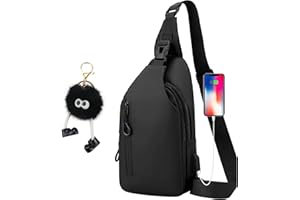 Anevios Zaino Monospalla Uomo con Porta di Ricarica USB, Borsa da Petto Uomo, Borsa Crossbody, Borsa a Tracolla Impermeabile per Viaggio, Ciclismo, Viaggi, Lavoro, Sport, Bicicletta