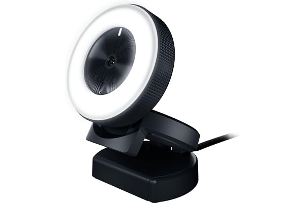 Razer Kiyo - Caméra de Streaming avec éclairage Circulaire - Webcam USB - vidéo HD 720p 60 / 1080p 30 FPS (Compatible avec Le Logiciel Open Broadcaster, Xsplit, autofocus, Connexion trépied) Noir