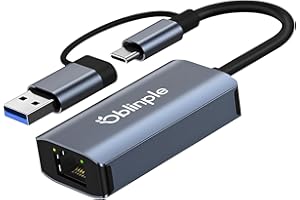Oblinple Adattatore USB 3.0 Ethernet, 1000Mbps Adapter USB C Lan, RJ45 Gigabit Connettore di Rete Type C, Alluminio Adattatore Cavo Internet per Windows XP Mac OS Linux Vista MacBook Laptop PC
