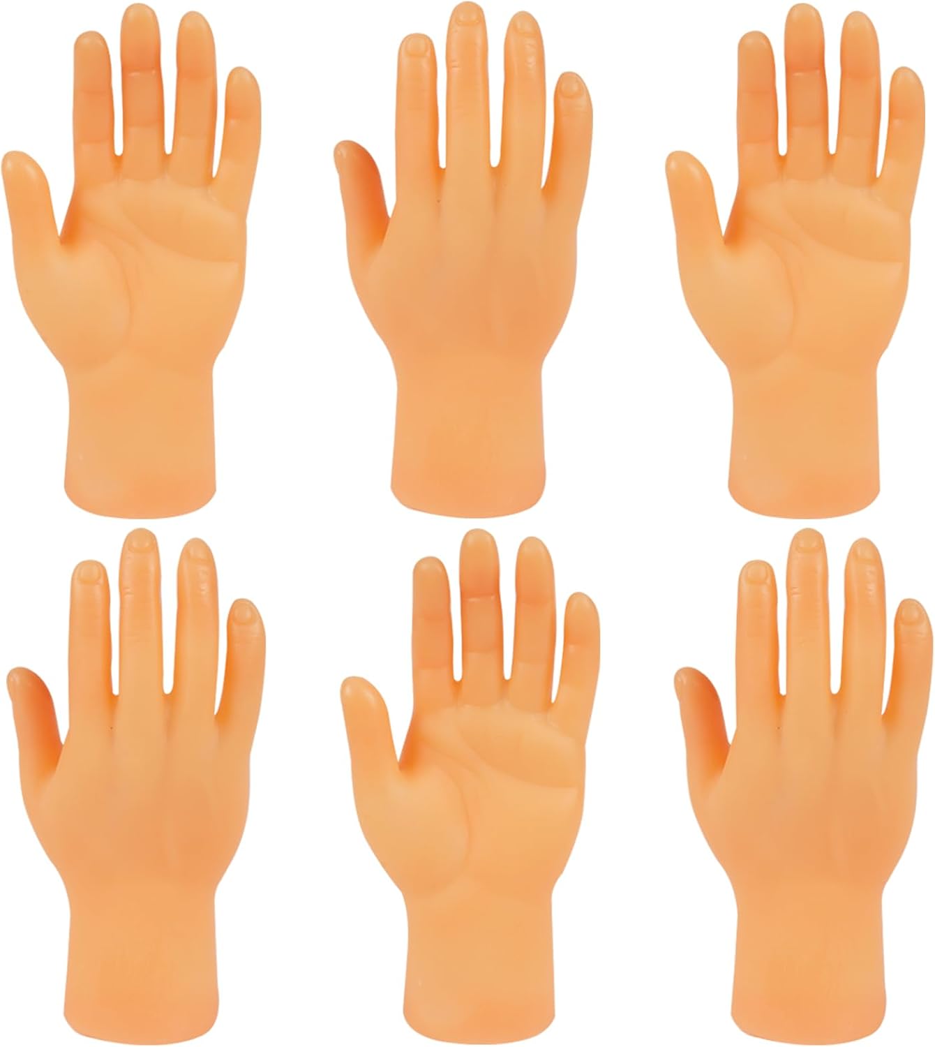 Aolso Tiny Hands Manos Diminutas Manitas, 6pcs Manos Pequeñas Goma Marionetas de Dedo, Dedo Juguetes Conjunto Divertida Juguete para niños Adultos