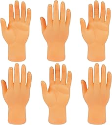 Aolso Tiny Hands Manos Diminutas Manitas, 6pcs Manos Pequeñas Goma Marionetas de Dedo, Dedo Juguetes Conjunto Divertida Juguete para niños Adultos