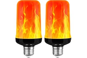 AUAUY LED flamlampa, 3 W E27 flameffektlampa, 1 400 K 3 belysningslägen, flimrande dekorativa lampor för inomhus- och utomhusbruk för trädgård, bar, halloween, jul (förpackning med 2)