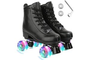 ERNAN Patines LED, Patines 4 Ruedas,Patines En Paralelo Niña/Mujer,4 Ruedas Hombre,Top Alto Clásico PatinesSobreRuedas Adulto,Adecuado para Principiantes