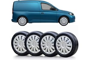 SOLIP 16 inch wheel trims, Hubcaps, Set of 4 for VW CADDY MK5 FROM 2021,FORD CONNECT Alloy wheels look covers Silver/Black / 16 / colour choice (AG)