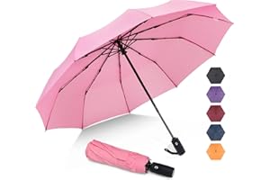 ZOMAKE Parapluie Pliant Resistant au Vent,Mini Noir Parapluies Compact Automatique pour Homme Femme,10 Côtes Petit Umbrella Paraplui de Poche Solide Anti Tempete