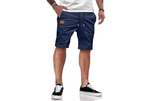 JMIERR Short Homme Sport Coton Short Jogging Hommes Ete Short Court Homme Fitness Short Sport Homme avec Poches