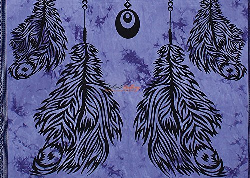 Tapestry Single Purple Dream Catcher Unique Wall Hanging Art Decor Mandala Tapestries Hippie Dorm 84X55 inches AAKRITI GALLERY - 2