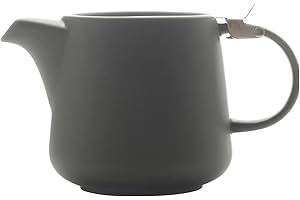 MAXWELL AND WILLIAMS Maxwell & Williams Lipfinity Théière, Porcelaine, 17 x 11 x 11 cm, Porcelaine, Gris foncé, 17 x 11 x 11 cm