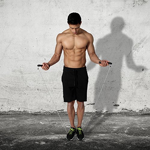 Sprungseil mit Gewichten PROFI Springseil Stahl Hüpfseil Speed Skipping Jump Rope - 7