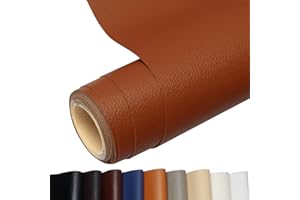 LELEWANGLUO Patch de Réparation en Cuir, 60 * 300cm Patch Reparation Cuir Autocollant, Simili Cuir Adhesif Pour Canapé, Siège, Vestes, Artisanat (Brun clair)