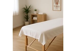 HANS-TEXTIL-SHOP Massagelaken 120x200 cm Weiß 100% Baumwolle (Kochfest, Trocknergeeignet, Pflegeleicht, Schadstoffgeprüfter Stoff)