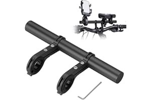 GOWTX Extensor de manillar de aleación de aluminio, 30 cm, negro, extensión de manillar de bicicleta universal, con llave Allen y clips de fijación, para bicicletas de carretera, montaña o ciudad