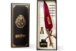 ENEEVA Vintage Federstift set, 8-teiliges harry potter Schreibfeder Feder set, mit 5 Feder und Tinte und Base, Harry Potter stil Federstift mit Exquisite Geschenkbox (Rot)