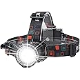 BORUiT 1000 Lumens LED Head Torch with White Light, 3 Modes 1000 Lumens Adjustable Headlamp, IPX4 Waterproof LED Headlight for Running, Camping, Hiking and More