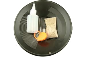 MAKE YOUR OWN GOLD BARS Panning Kit Real PayDirt-Black Gold Pan-Vial-Snuffer-Tweezers-Loupe