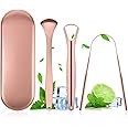 ACWOO Tongue Scraper, 3 Pack Stainless Steel Tongue Cleaners with Travel Case, Tongue Cleaner Tool for Oral Hygiene, Fresh Breath, and Reduce Bad Breath, Reusable Tongue Scrapers for Adults