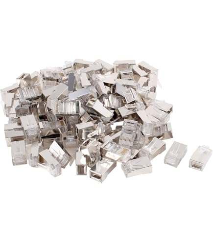 100 Coperture Per Connettori RJ45 Bianche - Proteggi-Spina Per Cavi Ethernet Cat5e Cat6 - Avartek