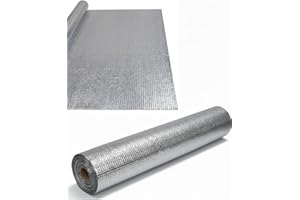 ASTON BUILDING SUPPLIES LTD ABS PowerFoil Aluminium Foil Vapour Barrier Membrane 1m x 50m (50sqm) – Reflective Insulation Roll for Roof, Wall & Floor – Moisture & Heat Resistant – CE Approved Thermal Insulation