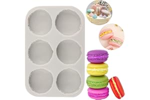MYPRACS Set di 6 stampi 3D in silicone a forma di macaron, hamburger, fondente, per decorare torte, cioccolato, caramelle, mini sapone, bomba da bagno
